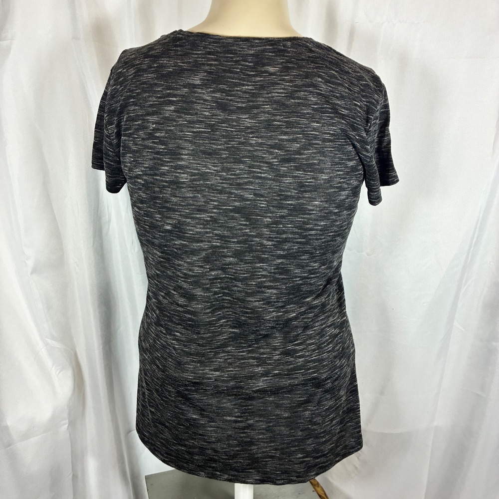 Disney Lilo & Stitch V-Neck Graphic Tee Space Dye Heather Charcoal Juniors XL - Picture 3 of 4